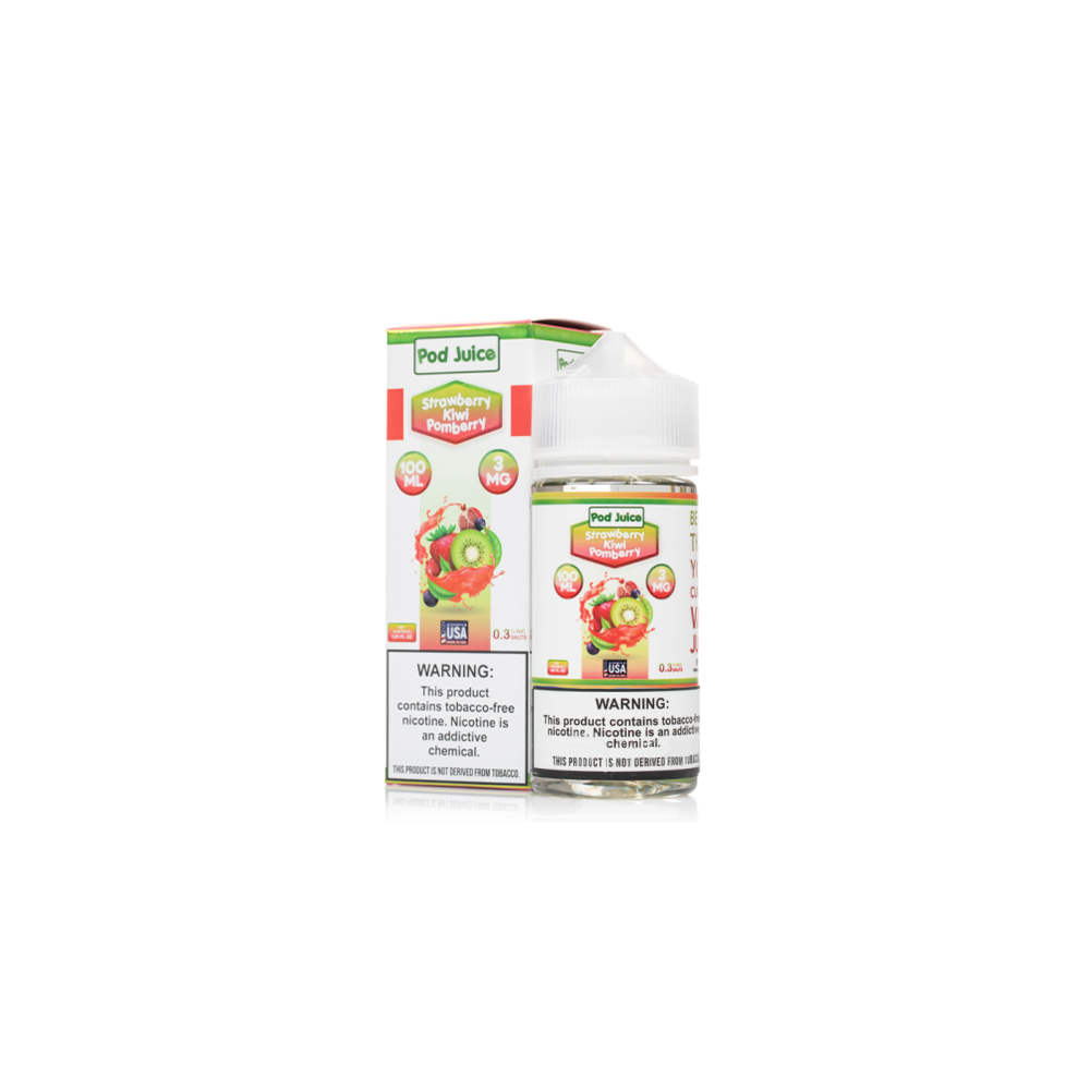 Pod Juice Series E-Liquid 100mL (Freebase) | 3mg Strawberry Kiwi Pomberry