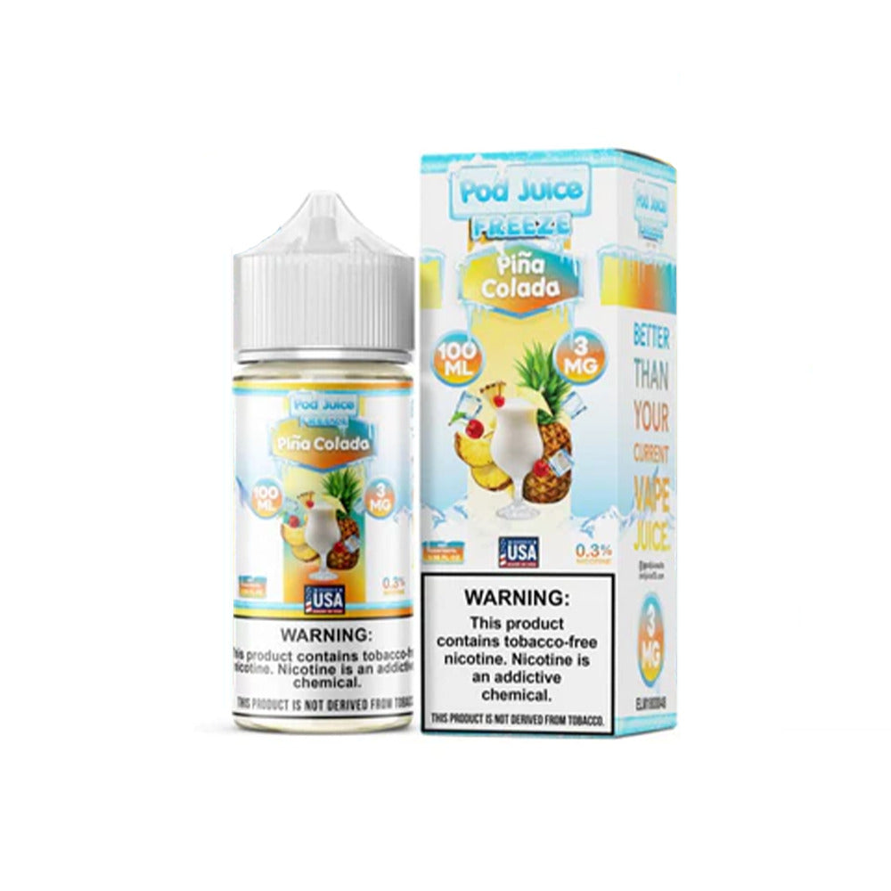 Pod Juice Series E-Liquid 100mL (Freebase) | 3mg Pina Colada Freeze with Packaging