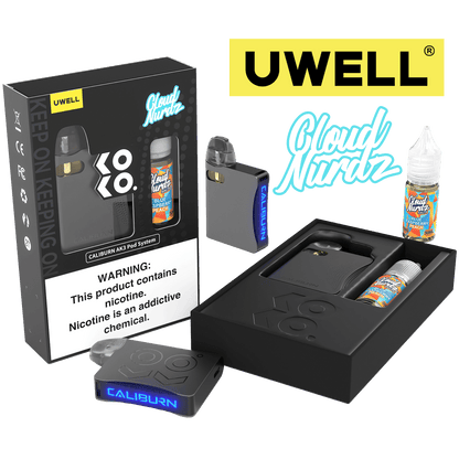 Uwell Caliburn AK3 Kit + Daddy’s Vapor 10mL Salts 50mg | Blue Raspberry Peach