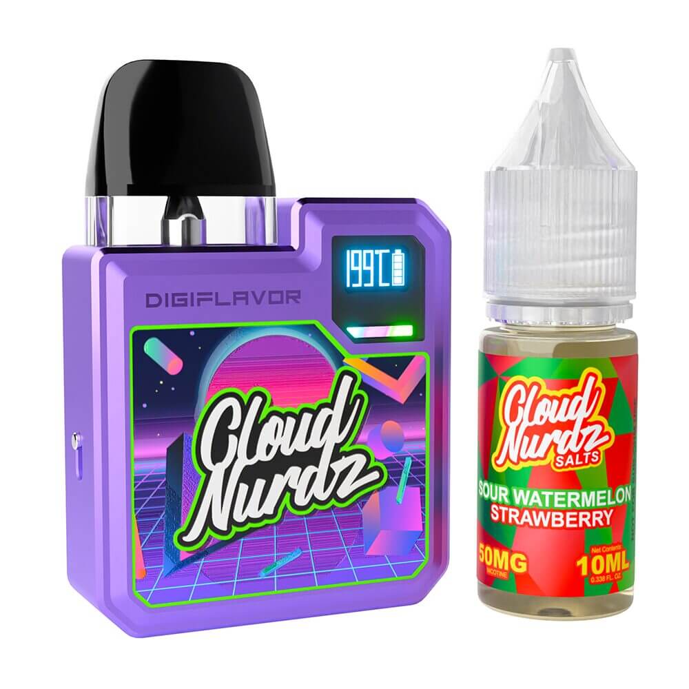 Geekvape Digi-Q Kit + Daddy’s Vapor 10mL Salts 50mg (Pod System + E-Liquid) | Kit Color: Purple Flavor: Sour Watermelon Strawberry 50mg