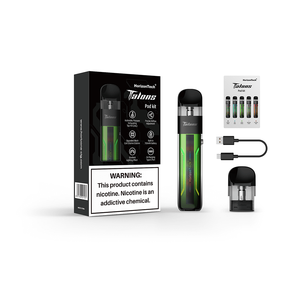 HorizonTech Talons Starter Kit (Pod System) | Apple Green with packaging