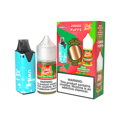 Collab Bundle – Uwell V6 Disposable Device + Daddy’s Vapor 30mL Juice | Sour Watermelon Strawberry