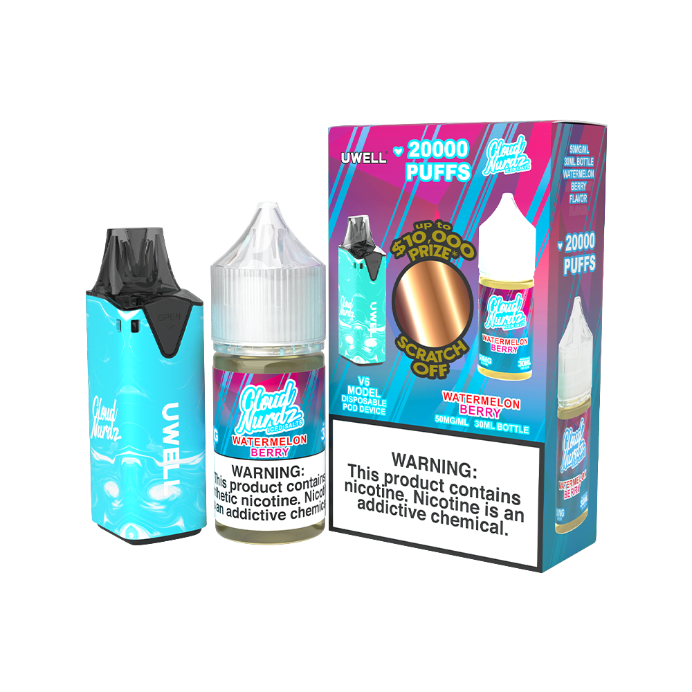 Collab Bundle – Uwell V6 Disposable Device + Daddy’s Vapor 30mL Juice | Watermelon Berry