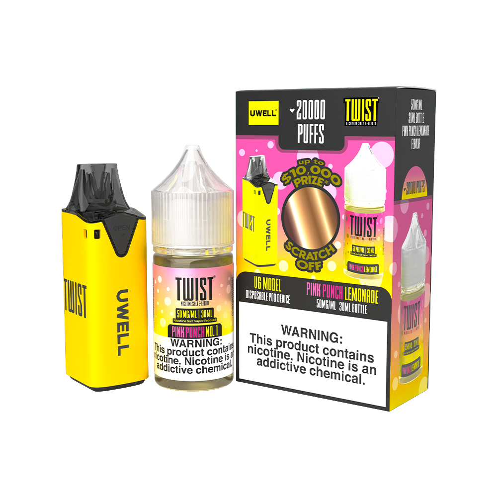 Collab Bundle – Uwell V6 Disposable Device + Daddy’s Vapor 30mL Juice | Pink Punch Lemonade 