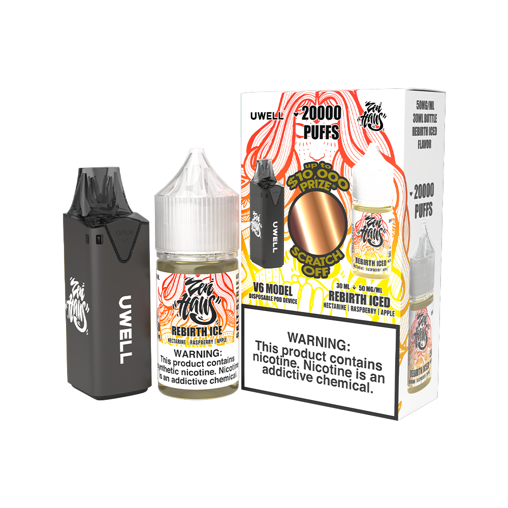 Collab Bundle – Uwell V6 Disposable Device + Daddy’s Vapor 30mL Juice | Rebirth Iced