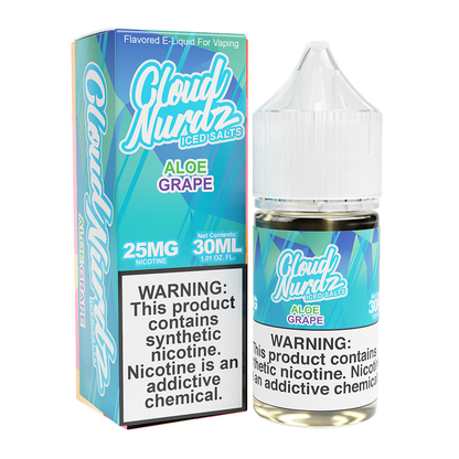 Cloud Nurdz Salt Series E-Liquid 30mL (Salt Nic) - Aloe Grape Ice with packaging