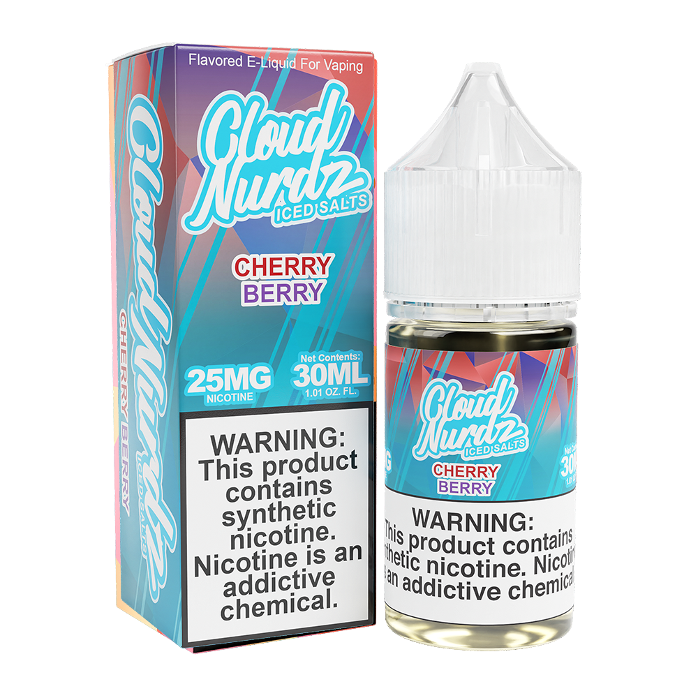 Cloud Nurdz Salt Series E-Liquid 30mL (Salt Nic) - Cherry Berry Ice with packaging