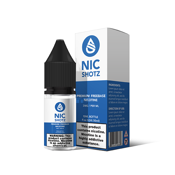 Nic Shotz 10mL 3mg with Packaging
