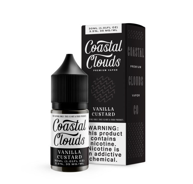 oastal Clouds Salt Series E-Liquid 30mL (Salt Nic) Vanilla Custard with packaging