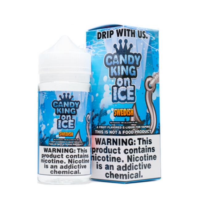 Candy King Series E-Liquid 100mL (Freebase) Swedish Iced with packaging