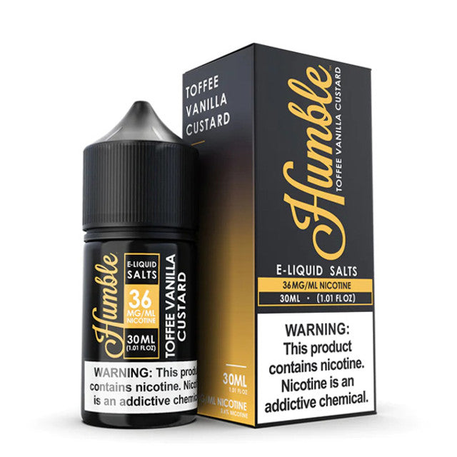 Humble Salt Series E-Liquid 30mL (Salt Nic) Toffee Vanilla Custard with packaging