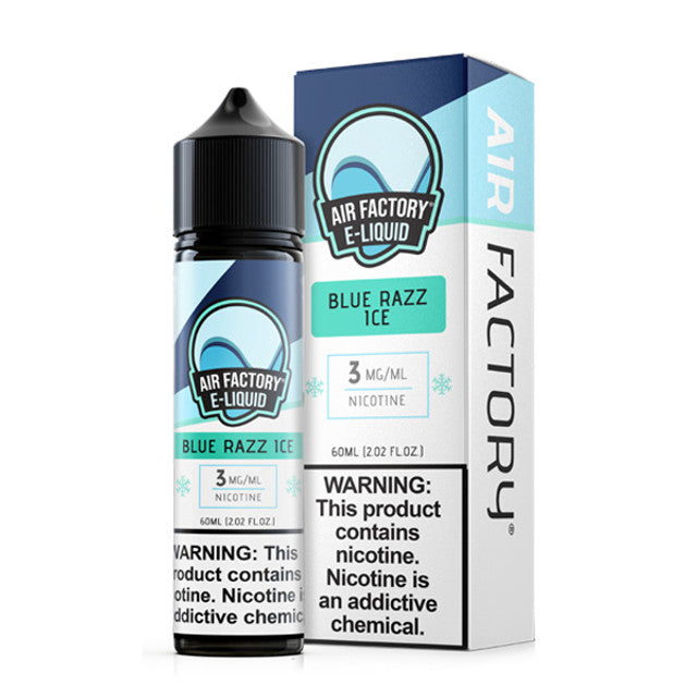 Air Factory E-Juice 60mL (Freebase) Blue Razz Ice with packaging
