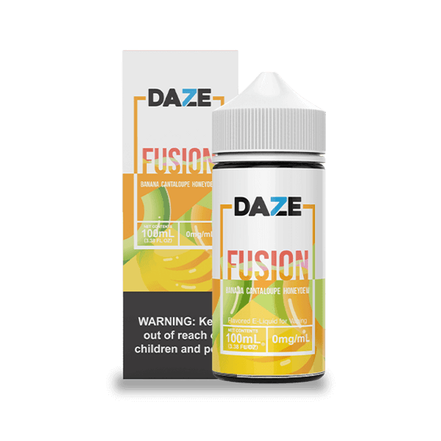 7Daze Fusion Series E-Liquid 100mL (Freebase) Banana Cantaloupe Honeydew with packaging