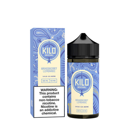 Kilo Revival TFN Series E-Liquid 100mL Brazzberry Lemonade Ice Bottle with Packaging