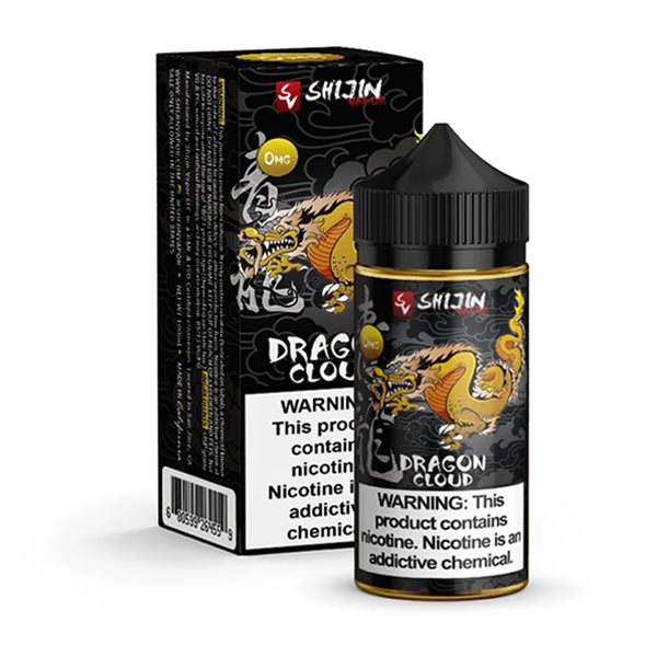 Shijin Vapor Series E-Liquid 100mL (Freebase) | Dragon Cloud Cinnamon Roll Vanilla Ice Cream with packaging