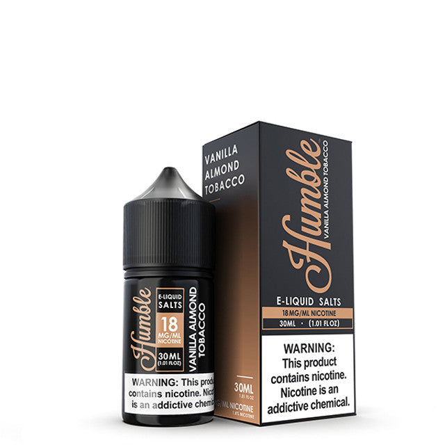 Humble Salt Series E-Liquid 30mL (Salt Nic) Vanilla Almond Tobacco with packaging