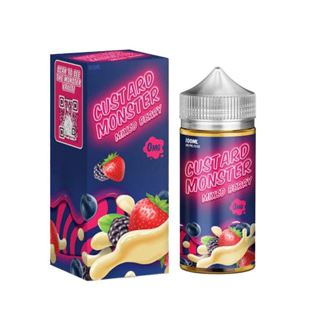 Jam Monster Custard Series E-Liquid 100mL (Freebase) Mixed Berry with packaging