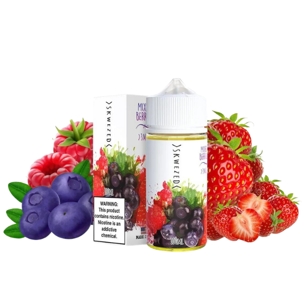 Skwezed 100mL E-Liquid Series (Freebase) | Mixed Berries with packaging
