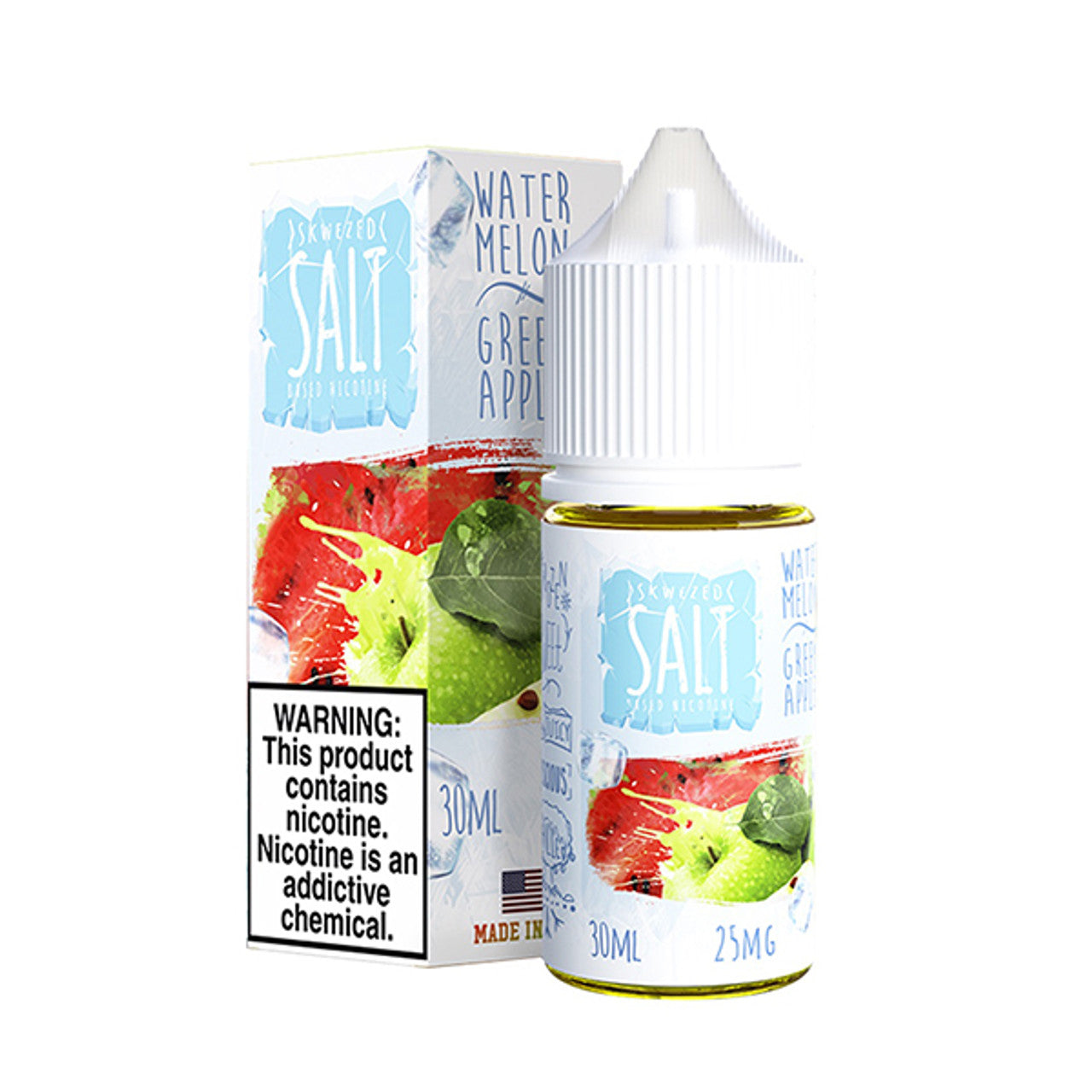 Skwezed Salt Series E-Liquid 30mL (Salt Nic) Watermelon Apple with Packaging