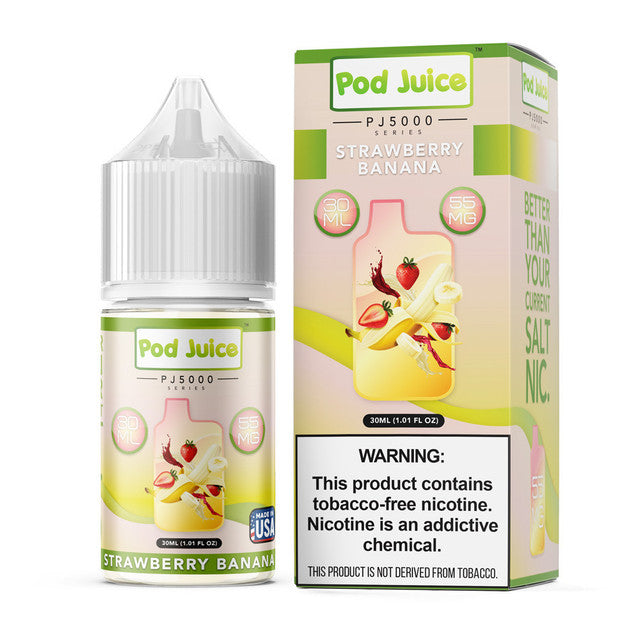 Pod Juice TFN PJ5000 Salt Series E-Liquid 30mL | Strawberry Banana with packaging