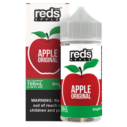 7Daze Reds E-Liquid 100mL (Freebase) Apple with packaging