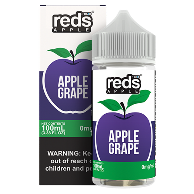 7Daze Reds E-Liquid 100mL (Freebase) Grape with packaging