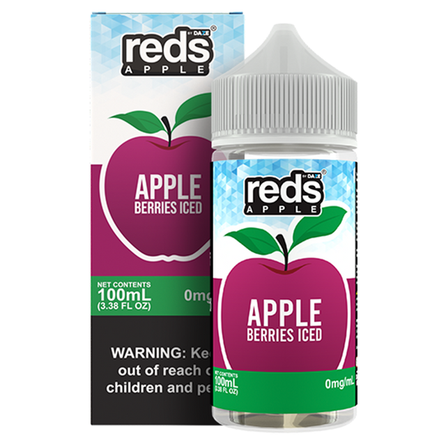7Daze Reds E-Liquid 100mL (Freebase) Berries Iced with packaging