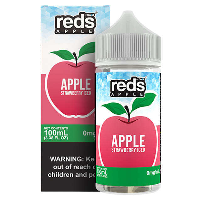 7Daze Reds E-Liquid 100mL (Freebase) Strawberry Iced with packaging