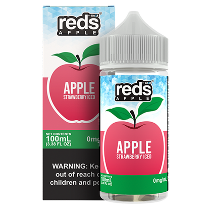 7Daze Reds E-Liquid 100mL (Freebase) Strawberry Iced with packaging