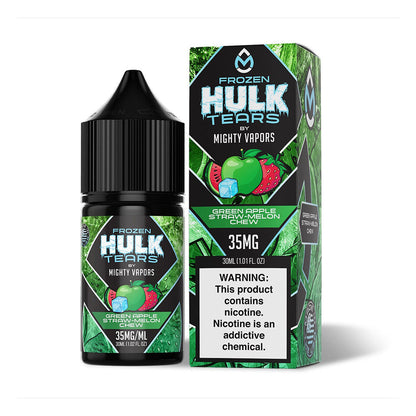 Mighty Vapors Hulk Tears Salt Series E-Liquid 30mL (Salt Nic) | Frozen Green Apple Straw Melon Chew with Packaging