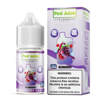 Pod Juice TFN PJ5000 Salt Series E-Liquid 30mL | Cranberry Grape with packaging