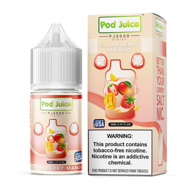 Pod Juice TFN PJ5000 Salt Series E-Liquid 30mL | Strawberry Mango with packaging