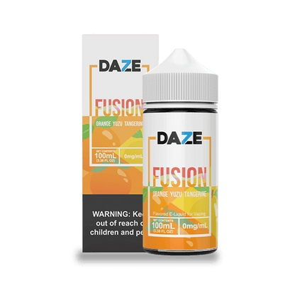 7Daze Fusion Series E-Liquid 100mL (Freebase) Orange Yuzu Tangerine with packaging