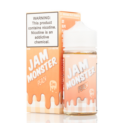 Jam Monster Original Series E-Liquid 100mL (Freebase) Peach with packaging