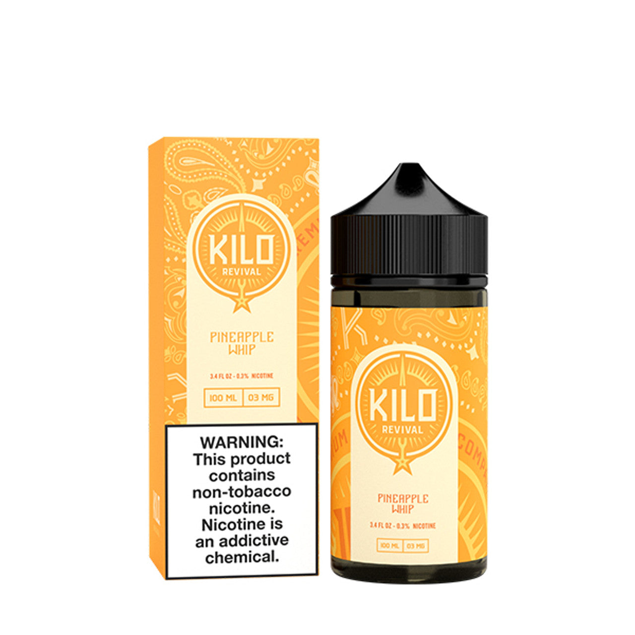 Kilo Revival TFN Series E-Liquid 100mL Pineapple Whip Ice Bottle with Packaging