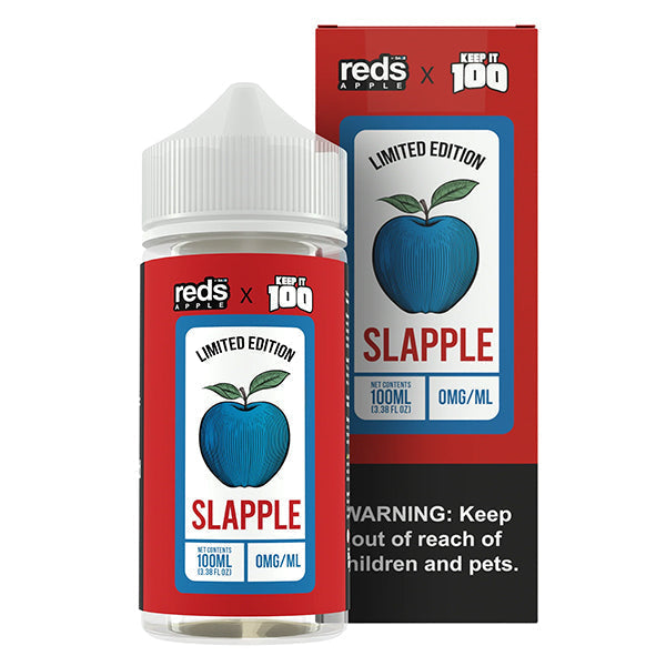 7Daze Keep It 100 Series TFN 100mL | 0mg (Freebase) (Reds Apple x Blue Slushie) Slapple with Packaging 