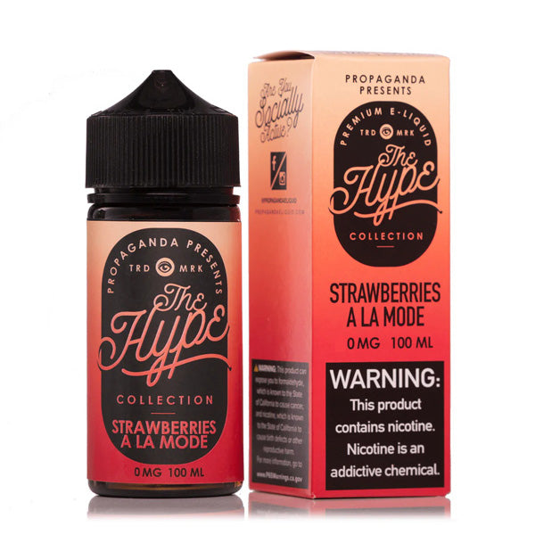 The Hype by Propaganda E-Liquid 100mL (Freebase) | Strawberry a la mode with Packaging
