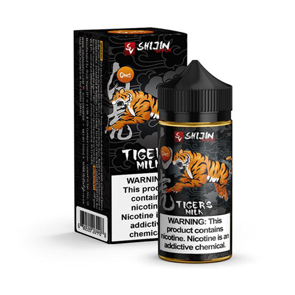 Shijin Vapor Series E-Liquid 100mL (Freebase) | Tigers Milk Peach Mango with packaging