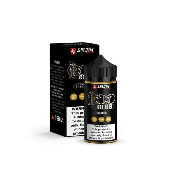 100 Club Series E-Liquid 100mL (Freebase) | Tobacco  with Packaging 