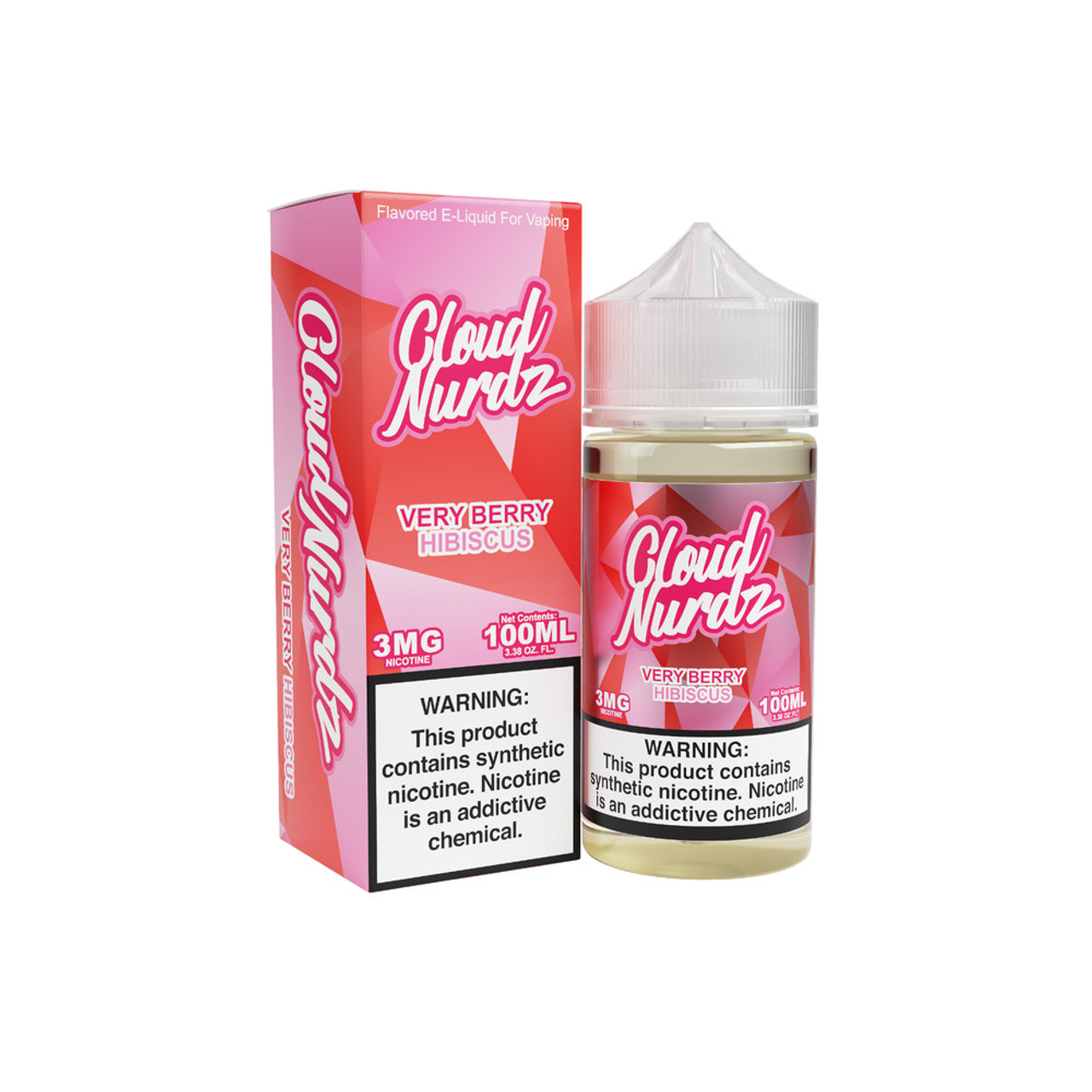 Cloud Nurdz Series E-Liquid 100mL Berry Hibiscus with packaging