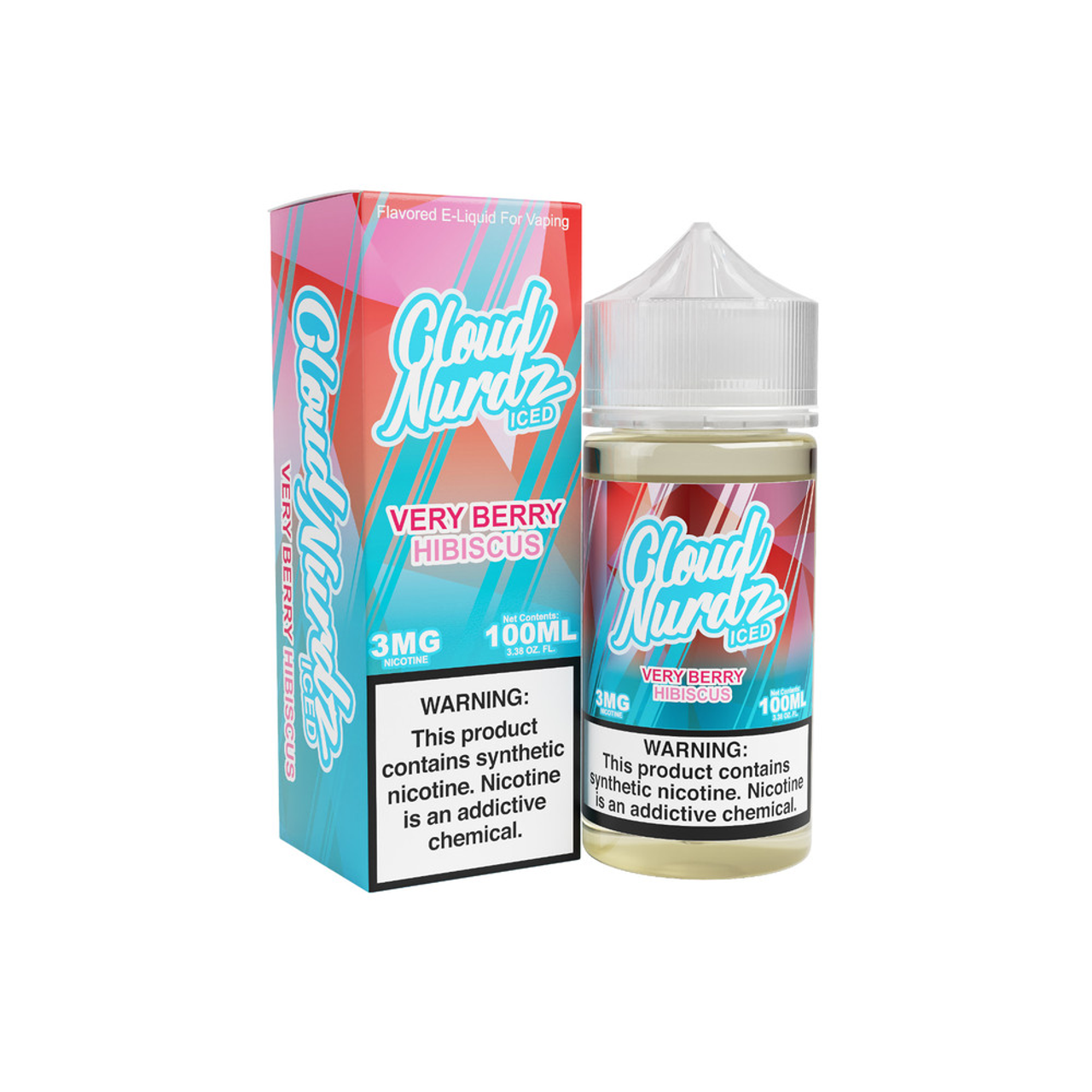 Cloud Nurdz Series E-Liquid 100mL Berry Hibiscus Iced with packaging