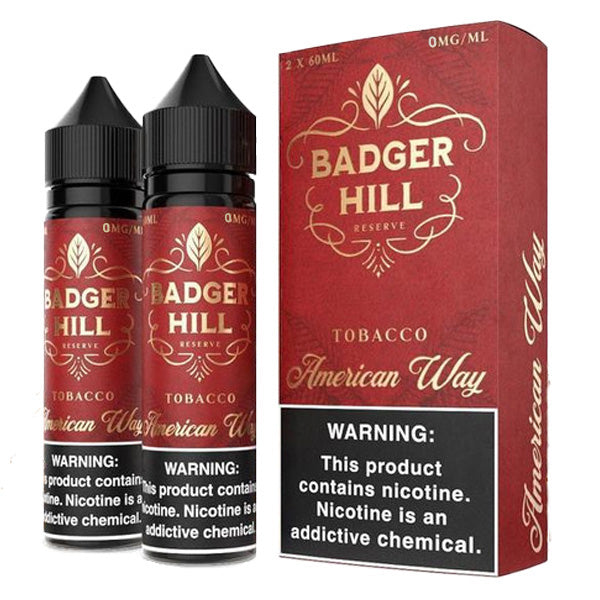 Badger Hill Reserve Series E-Liquid x2-60mL | American Way with packaging