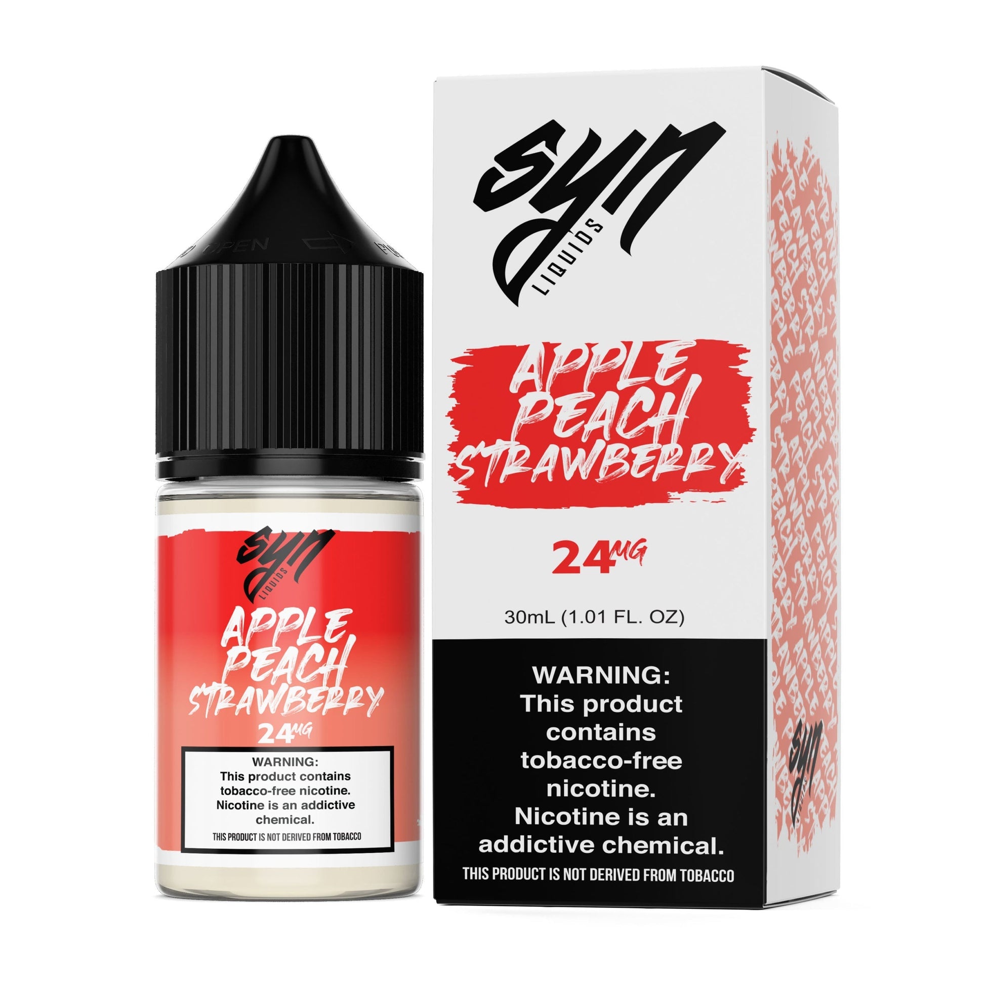 Syn Liquids Salt Series E-Liquid 30mL | Apple Peach Strawberry with packaging