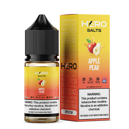 Hero E-Liquid 30mL (Salts) | 30mg Apple Pear with packaging