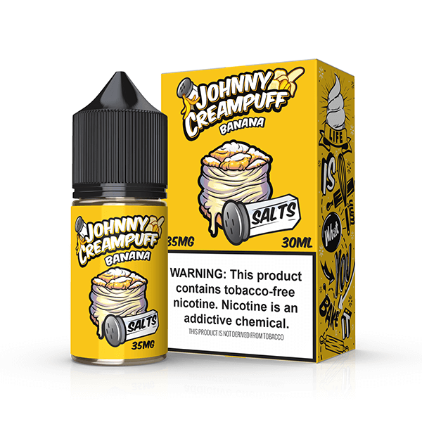 Tinted Brew Johnny Creampuff TFN Salt Series E-Liquid 30mL | Banana with packaging