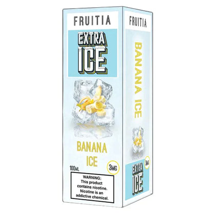 Fruitia Extra Ice Series E-Liquid 100mL (Freebase) | Banana Ice with packaging