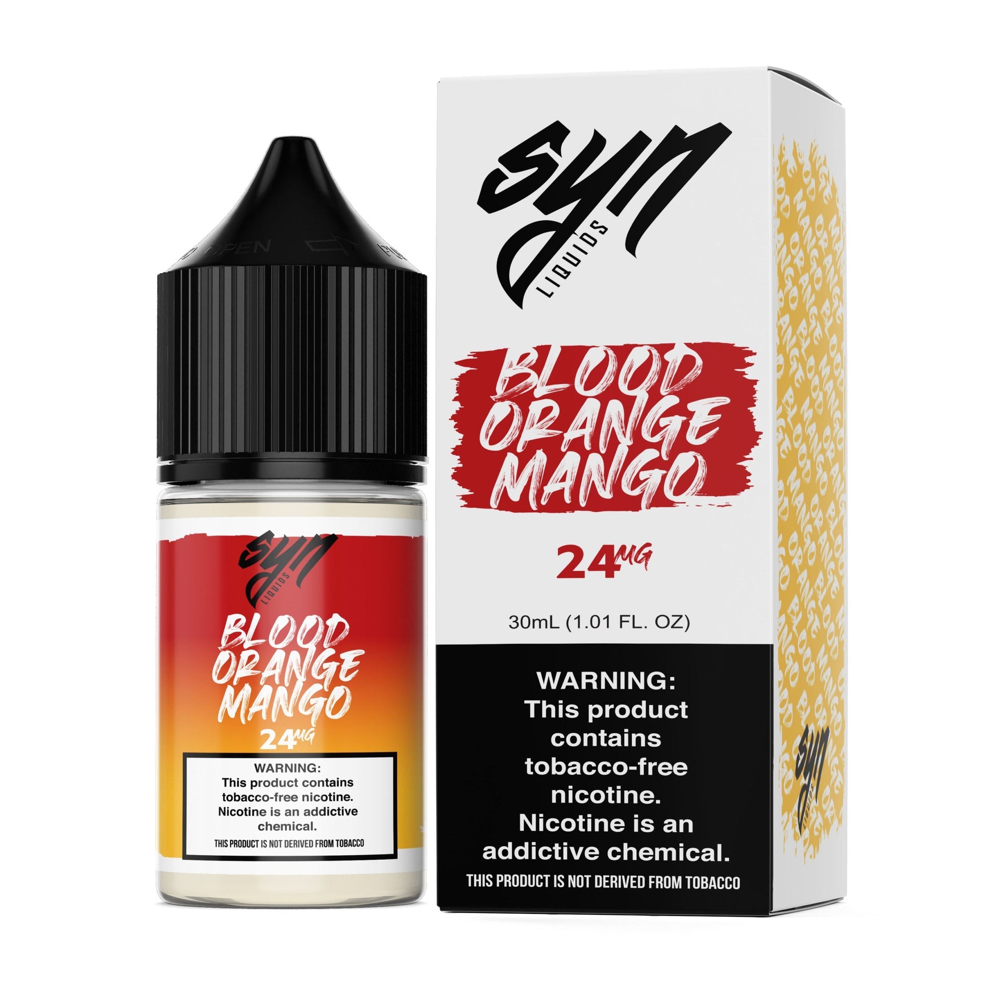 Syn Liquids Salt Series E-Liquid 30mL | Blood Orange Mango with packaging