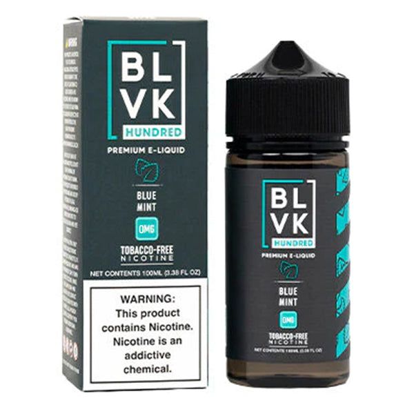 BLVK TFN Series E-Liquid 100mL (Freebase) | 0mg Blue Mint with Packaging