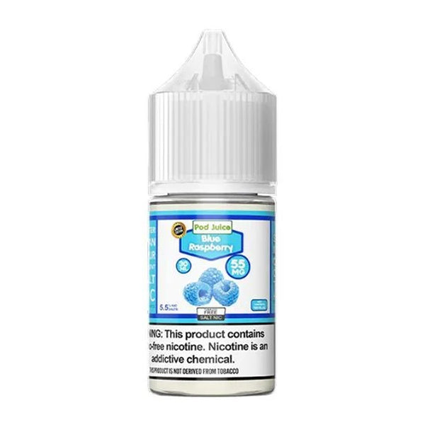 Pod Juice Salt Series E-Liquid 30mL Blue Raspberry bottle