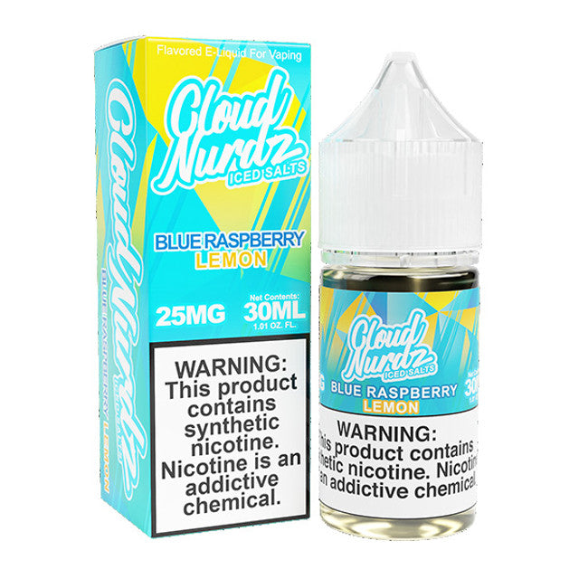 Cloud Nurdz Salt Series E-Liquid 30mL Blue Raspberry Lemon ice with packaging